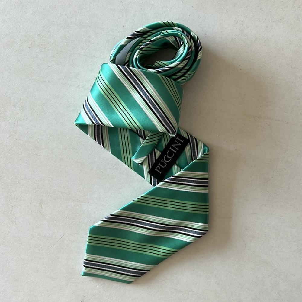 PUCCINI green striped tie